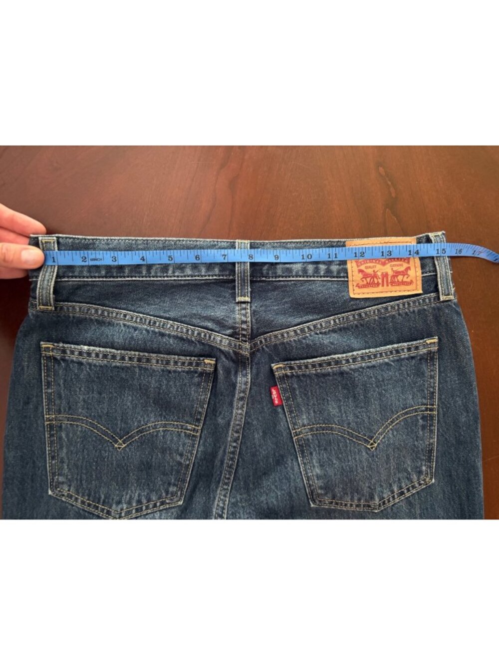 Levi’s Low Pro Straight Medium Wash Distressed Denim Jeans Size 27 - Picture 9 of 12